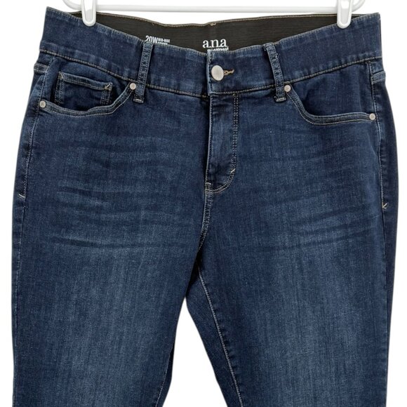 a.n.a Women's Mid-Rise Skinny Zip/Elastic Waistband Blue Denim Jeans Plus 20W - Picture 3 of 10